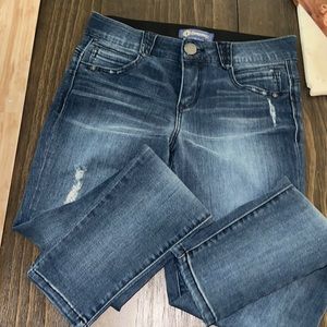 Democracy size 6 AB solution Medium/Dark blue skinny jeans tight leg booty lift